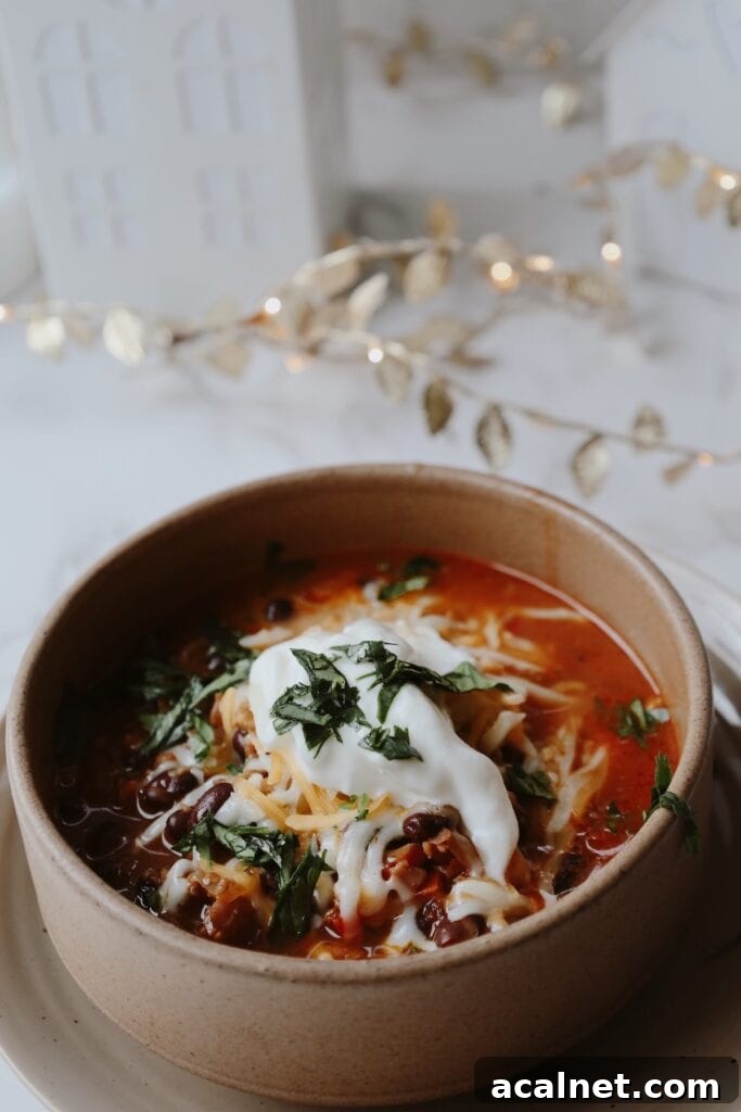 black bean soup in a bowl