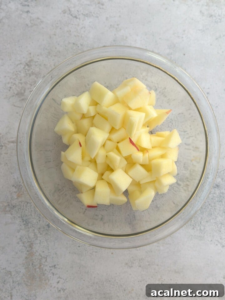 apple diced.