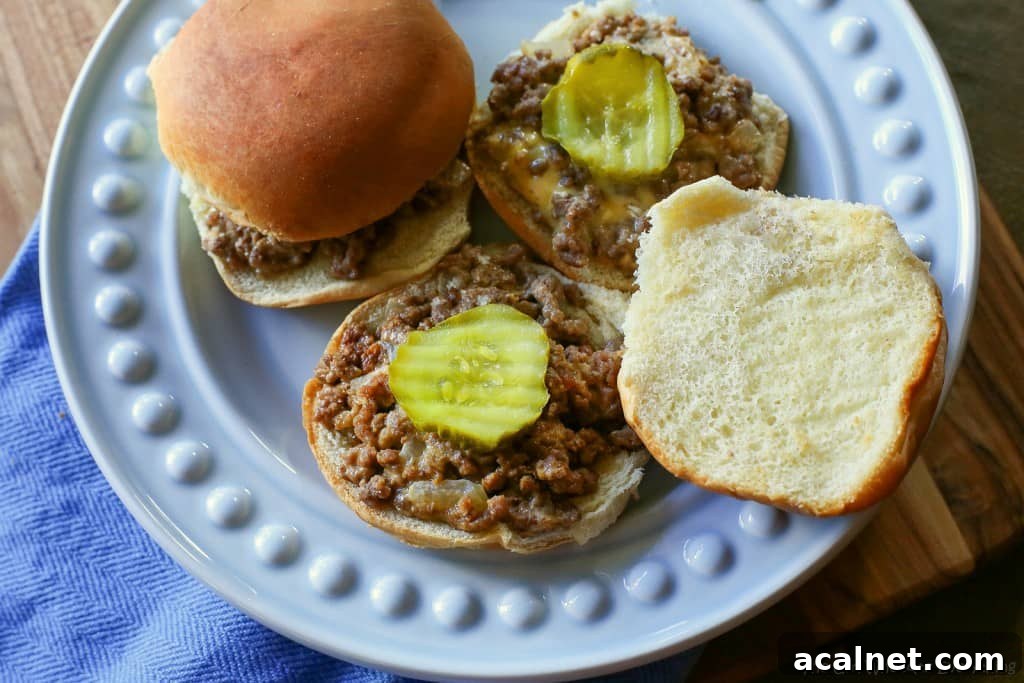 Stack of cooked sliders ready to serve