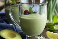 Keto Avocado Smoothie with Cilantro and Mint