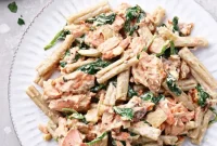Dairy-Free Salmon Pasta with Lemon, Garlic and Herbs