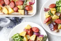 Sheet Pan Sausage with Crispy Roasted Potatoes