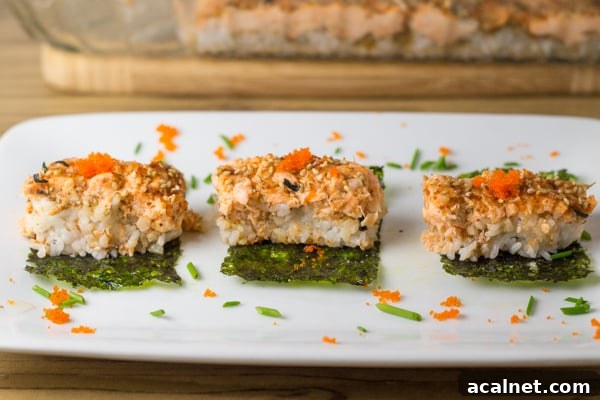 Creamy Baked Sushi Casserole with Spicy Crab 3 Sushi Bake Serving Suggestion