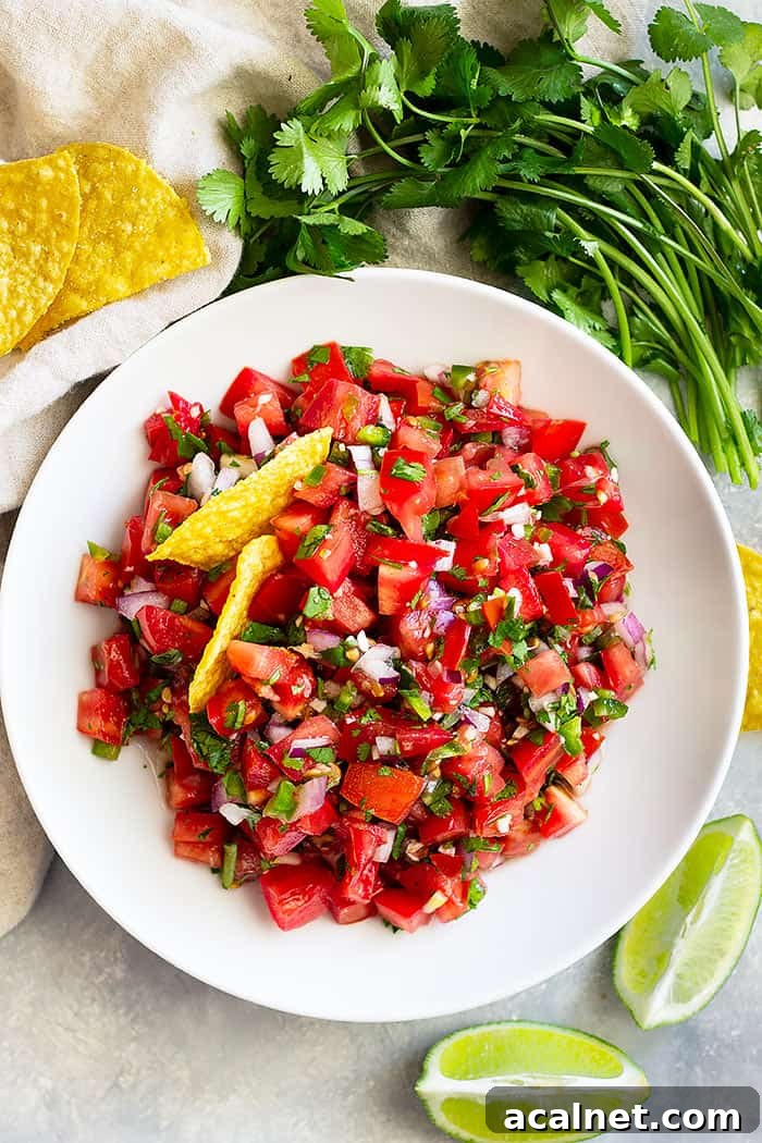 How to make Homemade Pico de Gallo -a simple and easy fresh salsa that goes great with so many Mexican dishes!