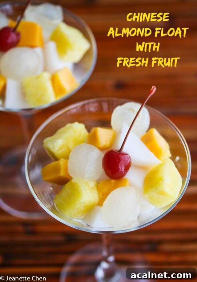 Chinese Almond Float with Fresh Fruit © Jeanette's Healthy Living