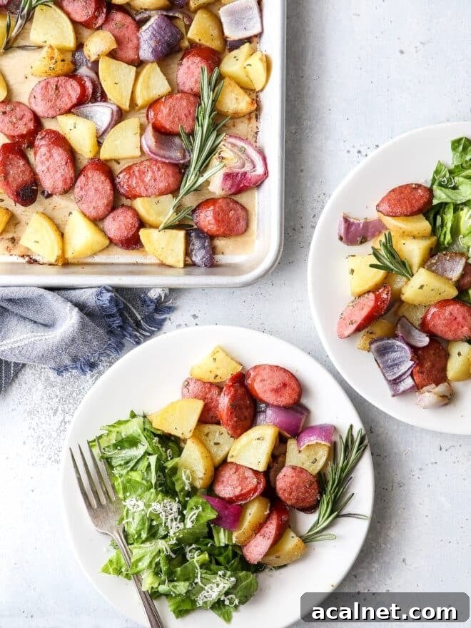 This sheet pan sausage and potatoes is a simple one-pan meal that's done in 30 minutes!