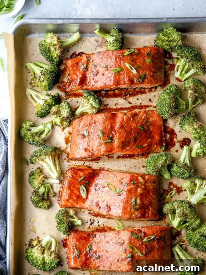 This Asian-glazed sheet-pan salmon and broccoli is a quick, easy, and delicious meal the whole family will love!
