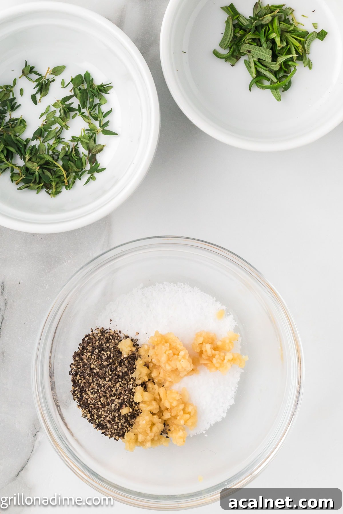 Combining the seasoning rub in a bowl