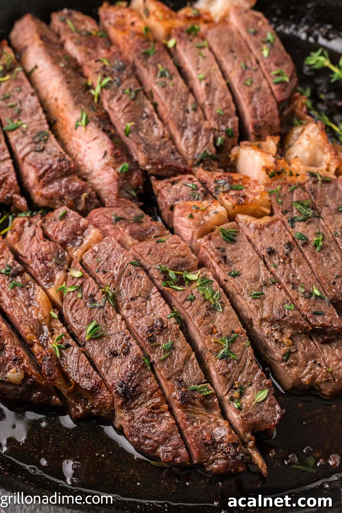 Sliced cast iron steak 