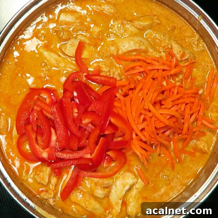 Vegetables added to curry