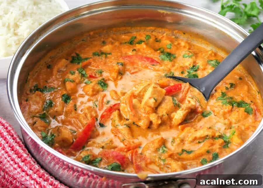 skillet with Thai Red Curry Chicken