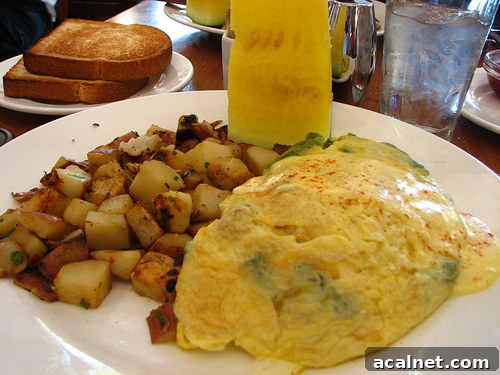 asparagus and gruyere omelet topped with Hollandaise