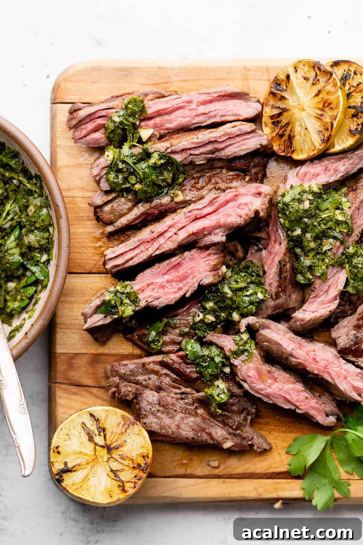 grilled flank steak with chimichurri