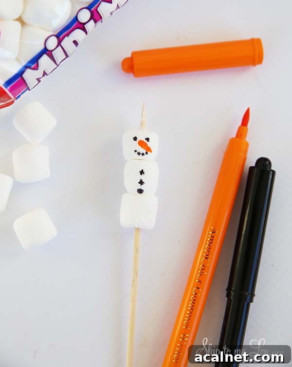 snowman stirrer add face