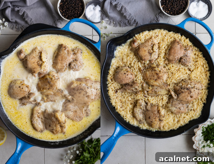 Step 5: Bake covered until the rice is tender and chicken is cooked.
