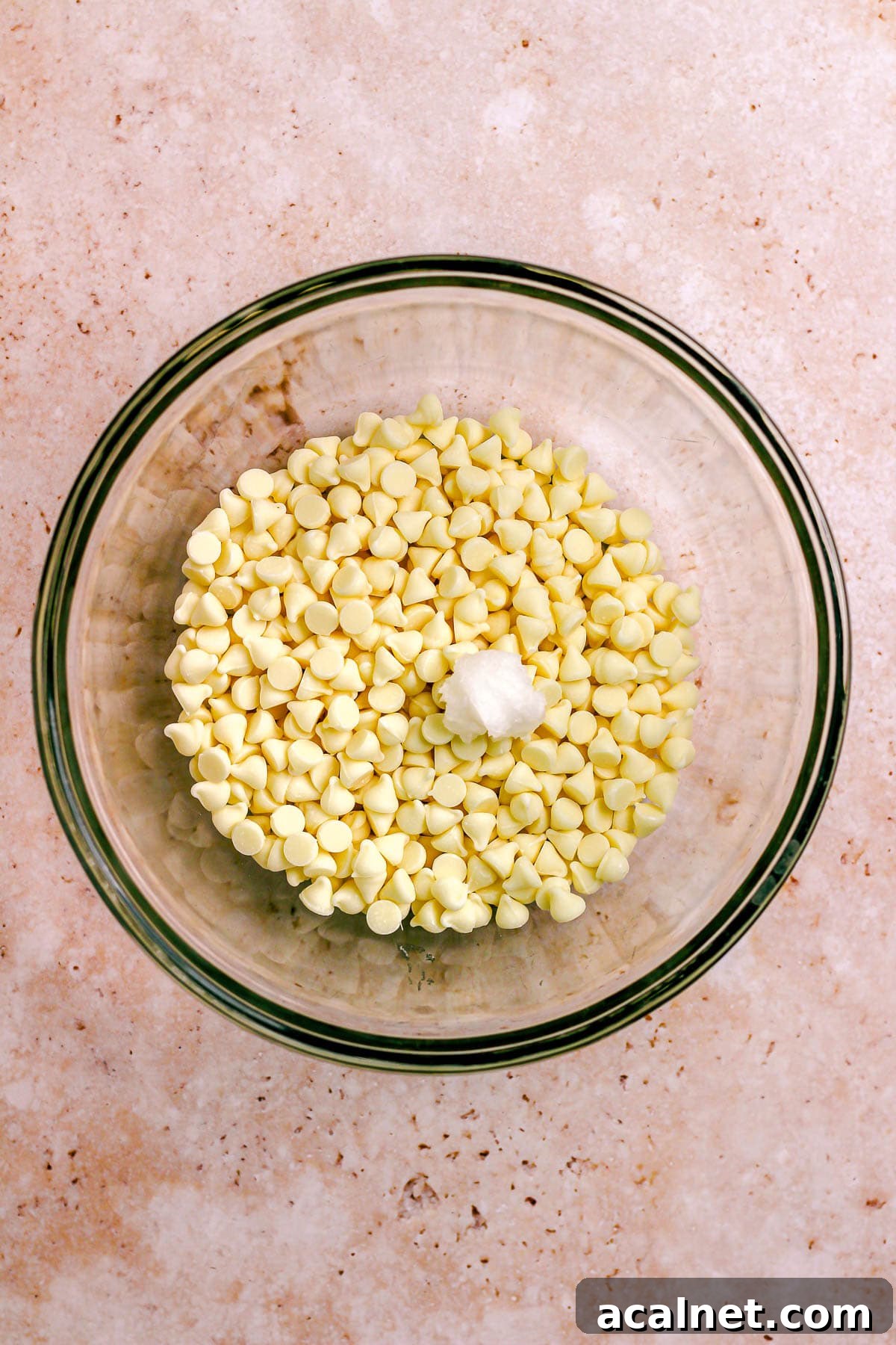 Melting white chocolate