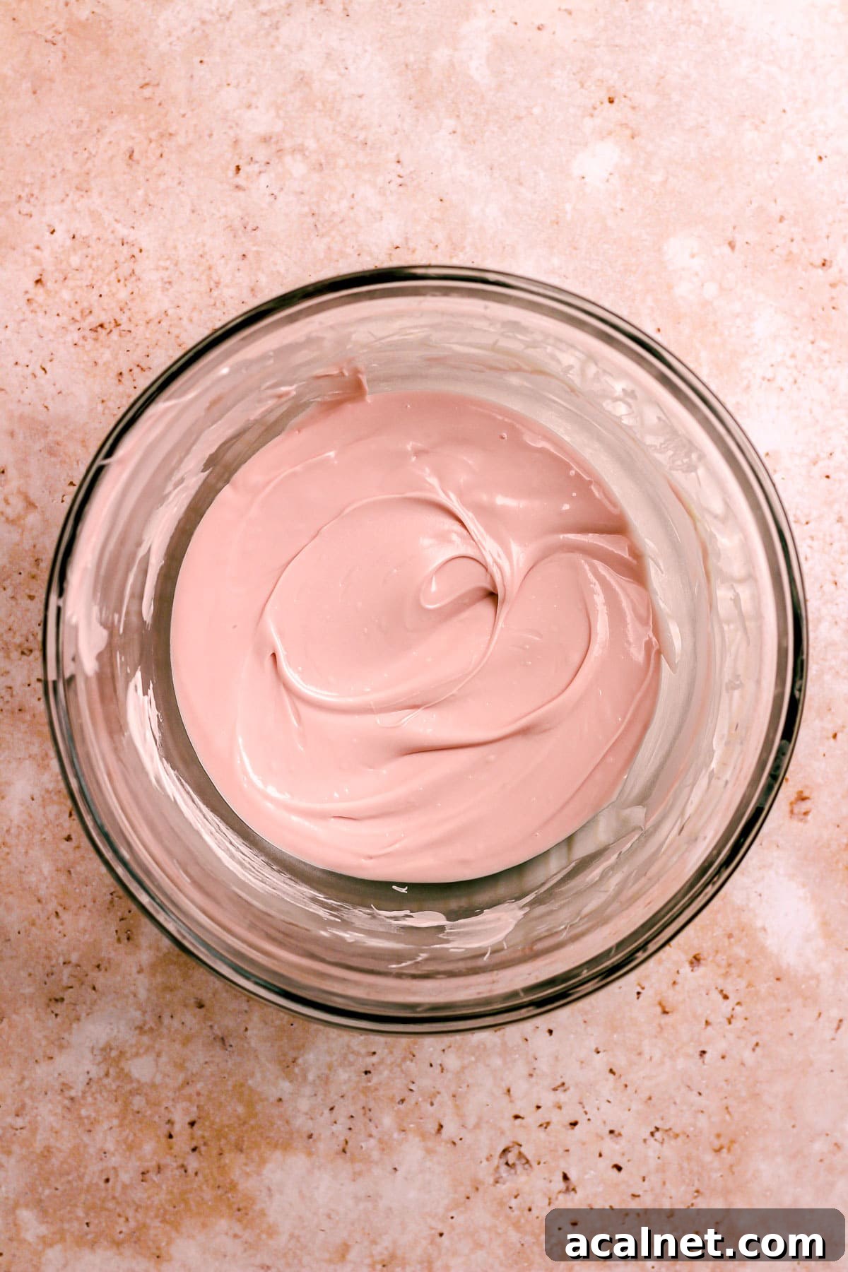 Colored pink chocolate
