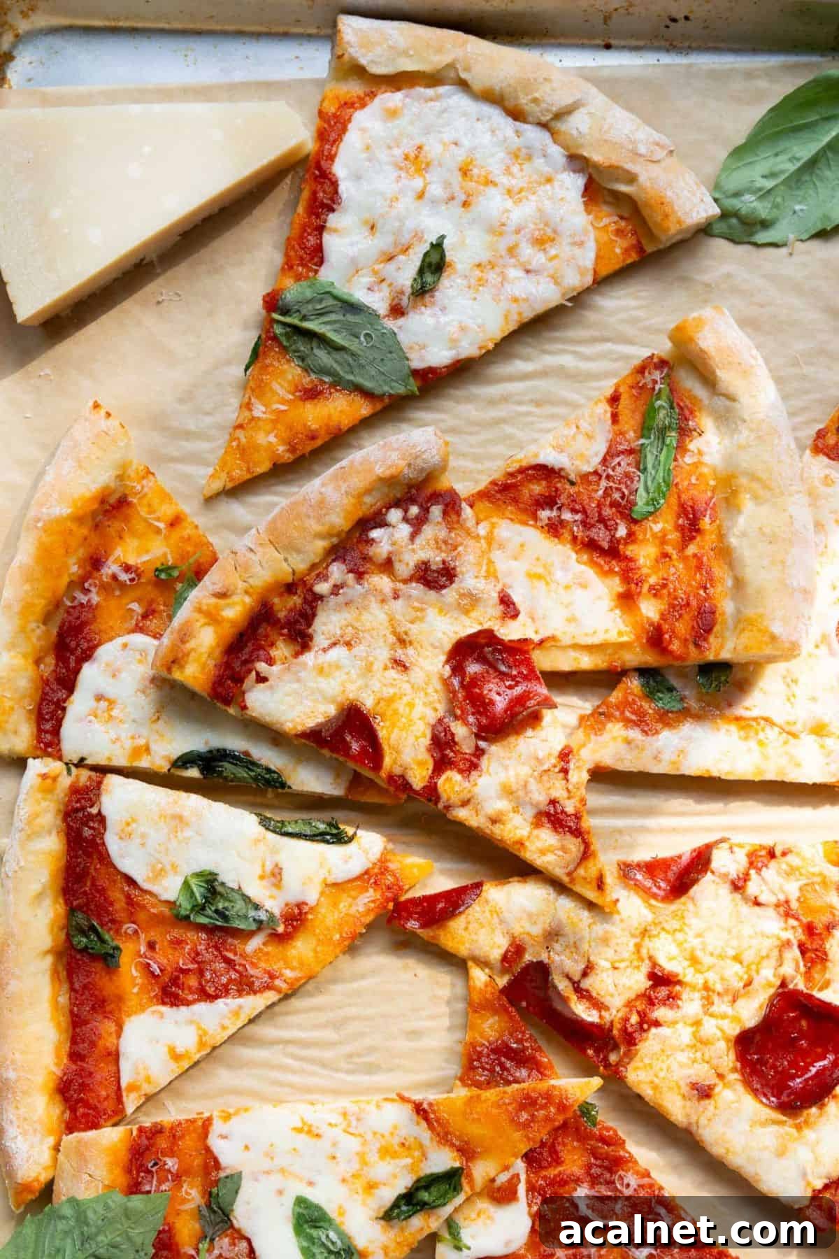 Homemade Greek Yogurt Pizza Dough: Soft, Quick Recipe 13 Pizza slices with homemade 2 ingredient Greek yogurt pizza dough crust.