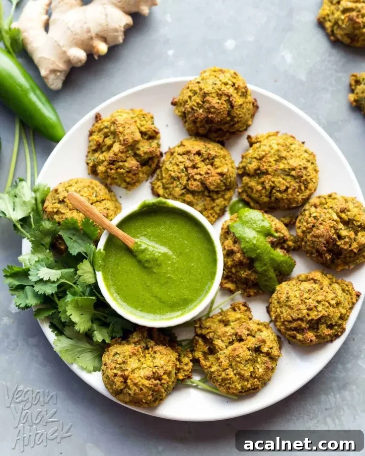 These Baked Vegetable Pakoras are an amazing way to get tons of veggies into super-delicious, baked bites! Recipe from Vegan Richa’s Everyday Kitchen, and is #vegan, #soyfree, #nutfree, and has a #glutenfree option!