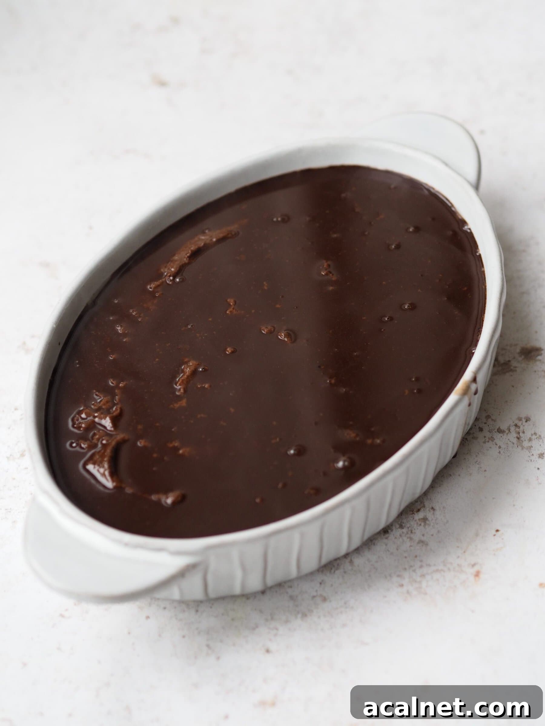 Self Saucing Chocolate Pudding before baking.