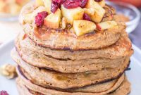 Cinnamon Apple Oatmeal Pancakes for Fall Breakfast