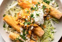 Crispy Baked Chicken Taquitos with Mexican Street Corn