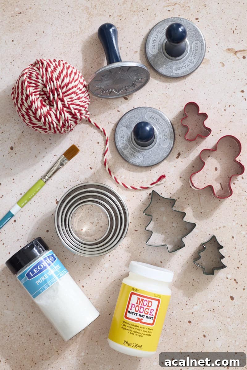 Equipment for Sourdough Discard Salt Dough Ornaments.