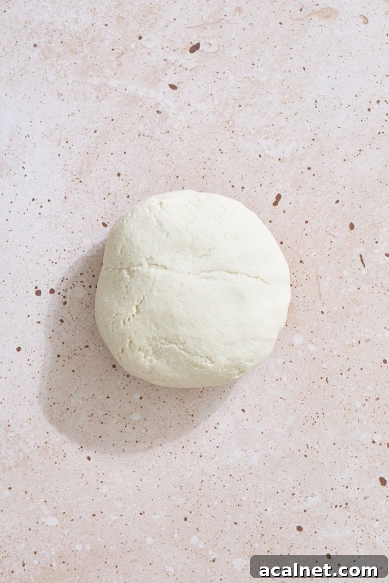 Dough in a smooth ball after kneading.