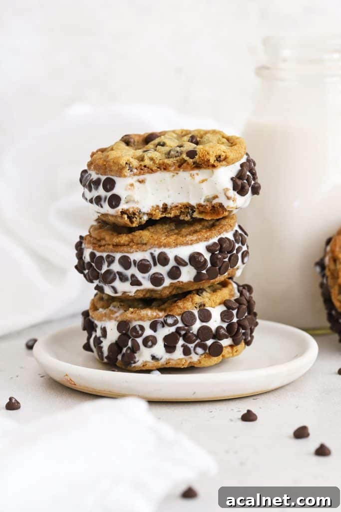 Lemon Ice Cream Swirled with Tangy Lemon Curd 10 gluten-free cookie ice cream sandwiches stacked on a white plate