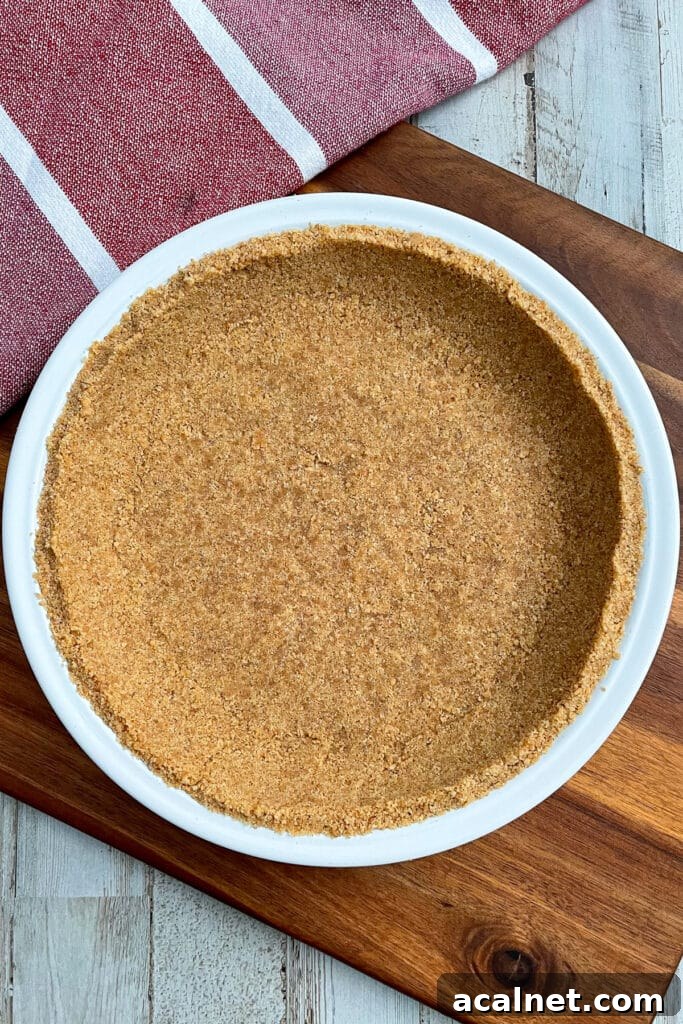 graham cracker crust in a 9 inch pie plate