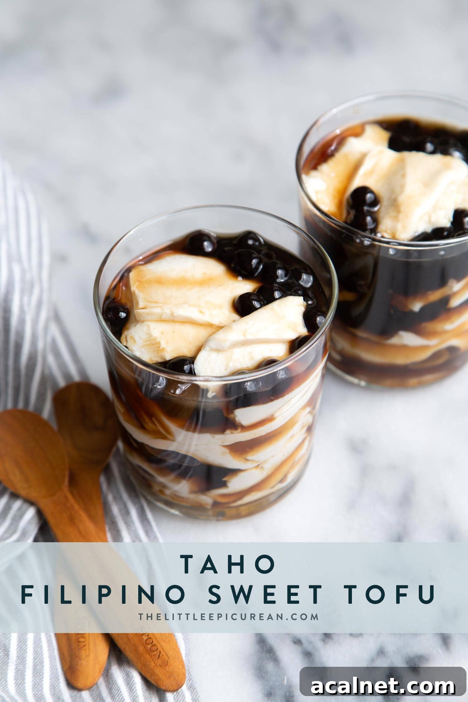 Taho: Classic Filipino Sweet Tofu Dessert 2 Taho: Filipino Sweet Tofu dessert consisting of silken tofu, arnibal, and tapioca balls