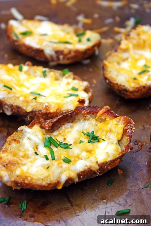 Potato Skins on baking sheet.