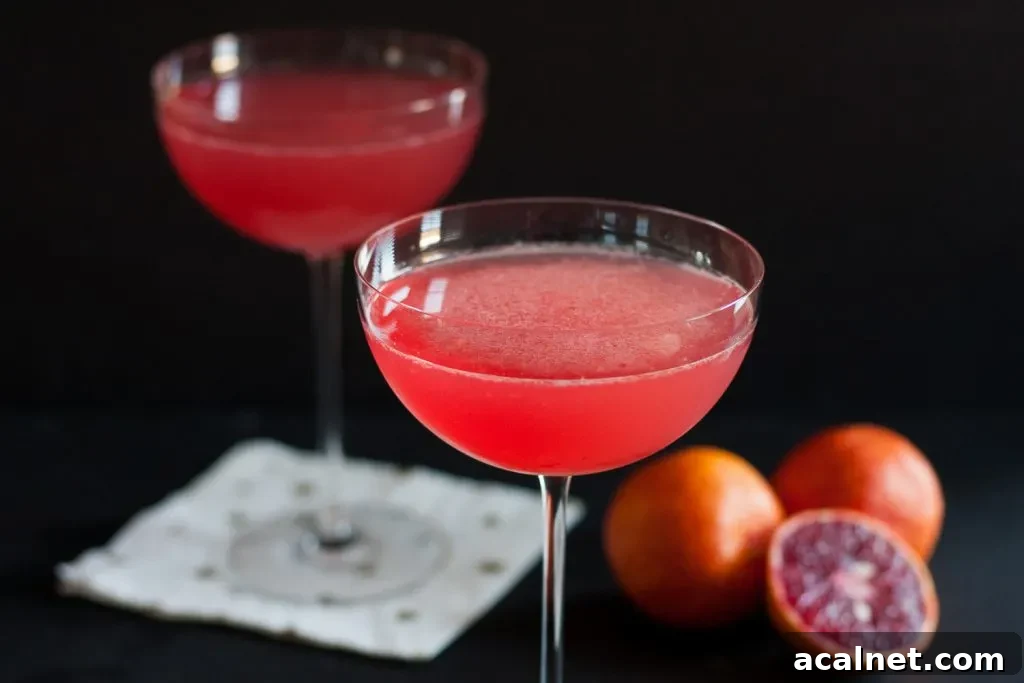 Reimagined Vesper martini with blood orange