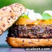 Venison burger topped with blue cheese