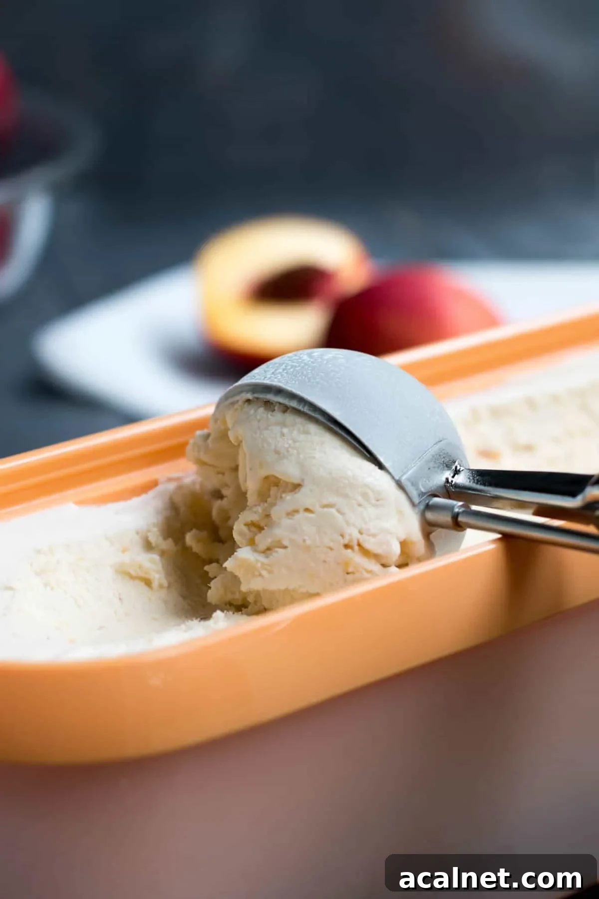 No Churn Nectarine Ice Cream. If you can whip cream, you can make ice cream! Fresh fruit and just three ingredients make this delicious frozen treat!