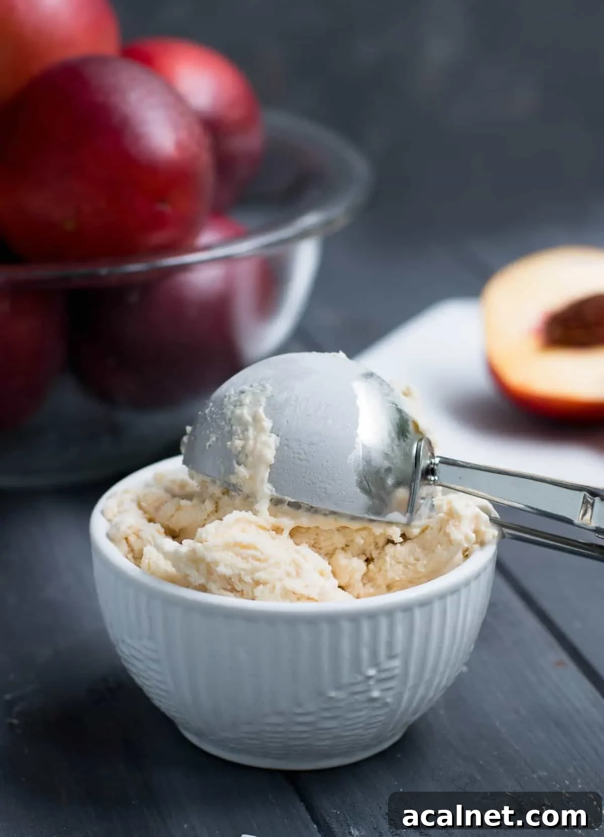 No Churn Nectarine Ice Cream. If you can whip cream, you can make ice cream! Fresh fruit and just three ingredients make this delicious frozen treat!