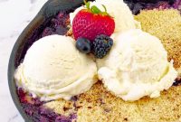 Grilled Triple Berry Crisp in a Cast-Iron Skillet
