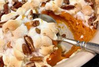 Orange-Spiced Sweet Potato Casserole with Maple Pecan Topping