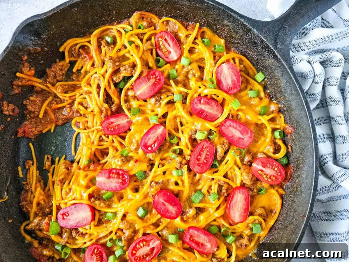 Skillet Taco Spaghetti set 5 - 4